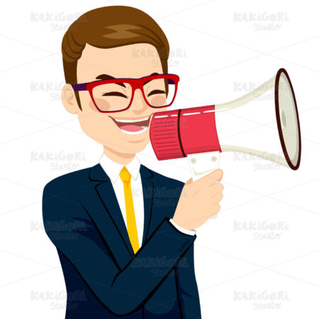 Businessman Megaphone Clipart Vector Illustration 03024