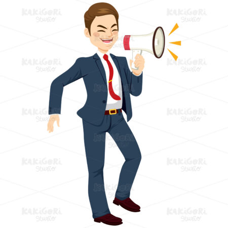 Businessman Megaphone Clipart Vector Illustration 03537