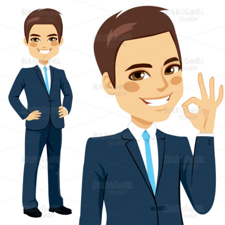 Businessman Okay Sign Clipart Vector Illustration 02831