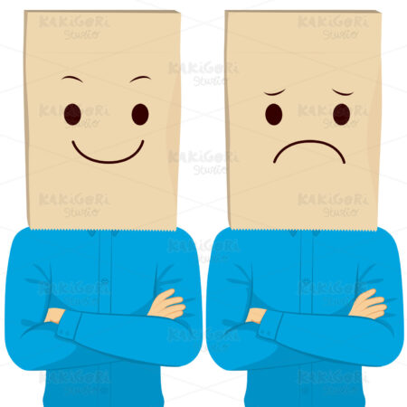 Businessman Paper Bag Face Clipart Vector Illustration 02764