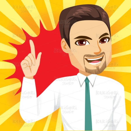 Businessman Pointing Up Clipart Vector Illustration 04516