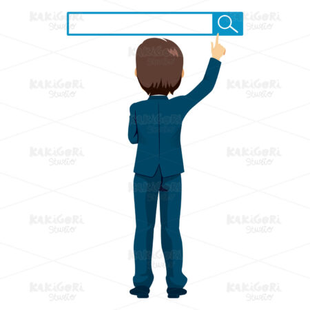 Businessman Search concept Clipart Vector Illustration 04462