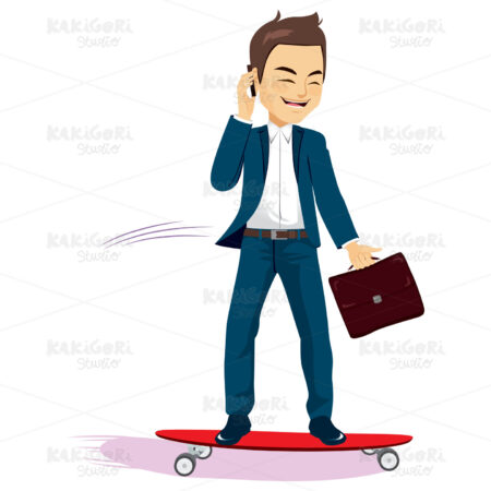Businessman Skate Clipart Vector Illustration 04523