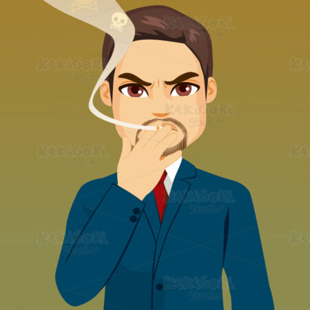 Businessman Smoking Poisonous Concept Clipart Vector Illustration 05141