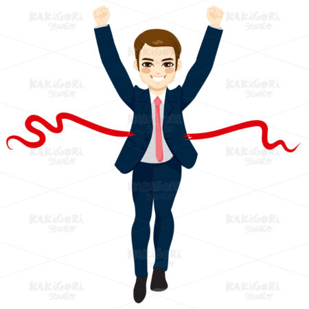 Businessman Success Winner Concept Clipart Vector Illustration 02735