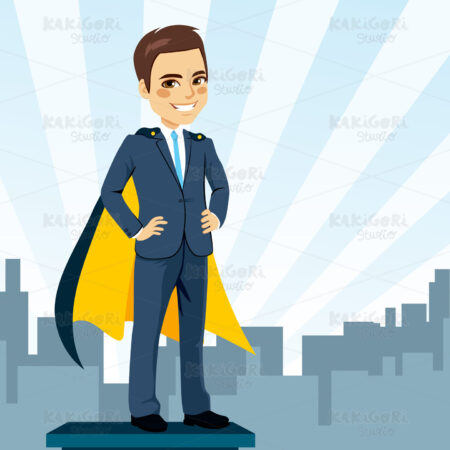 Businessman Super Hero Clipart Vector Illustration 02830
