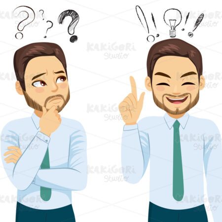 Businessman Thinking Having Idea Clipart Vector Illustration 04985
