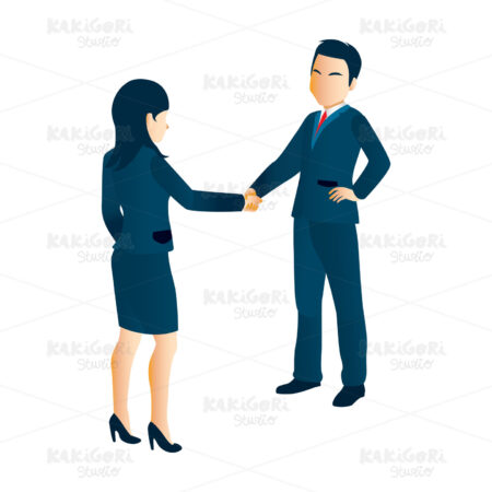 Businessmen Businesswoman Shaking Hands Clipart Vector Illustration 04572