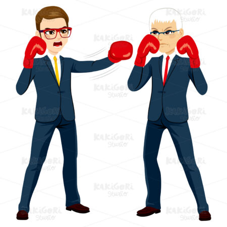 Businessmen Competition Concept Clipart Vector Illustration 03084