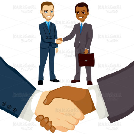 Businessmen People Shaking Hands Clipart Vector Illustration 02463