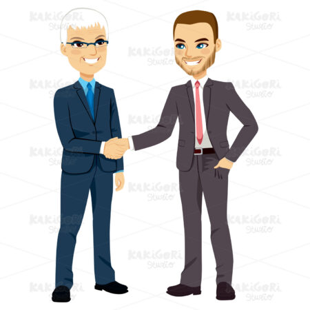 Businessmen Shaking Hands Clipart Vector Illustration 02172