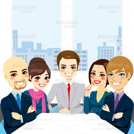 Businesspeople Office Meeting Clipart Vector Illustration 01330
