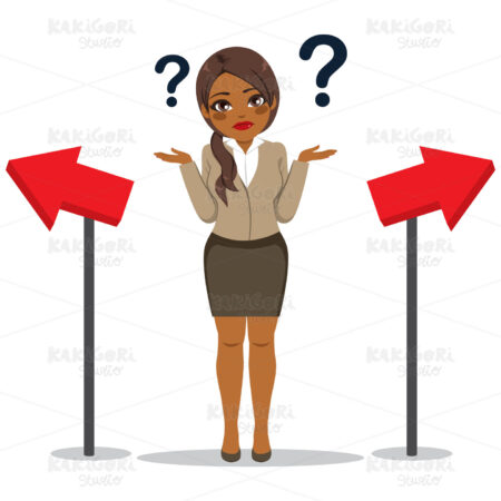 Businesswoman Choosing Way Concept Clipart Vector Illustration 04167