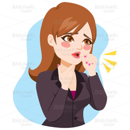 Businesswoman Coughing Clipart Vector Illustration 04337