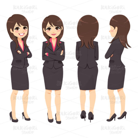 Businesswoman Different View Clipart Vector Illustration 04424