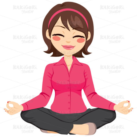 Businesswoman Doing Yoga Clipart Vector Illustration 03111