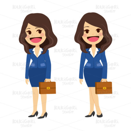 Businesswoman Flat Cartoon Clipart Vector Illustration 03327