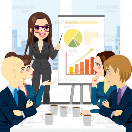 Businesswoman Meeting Group Clipart Vector Illustration 02476