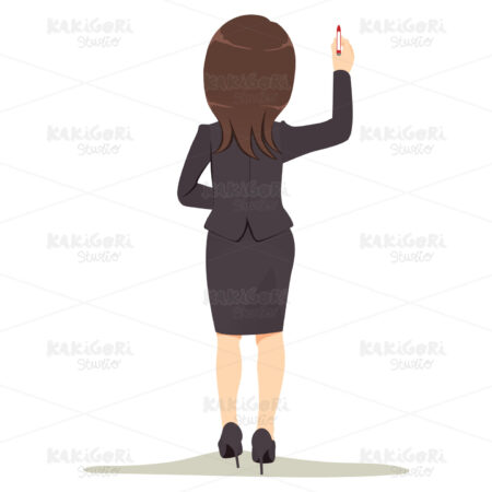 Businesswoman Writing White Space Clipart Vector Illustration 04620