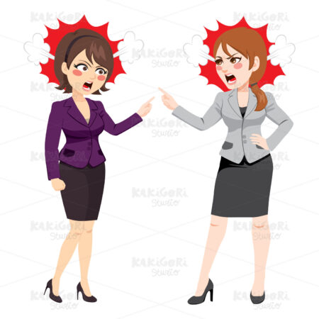Businesswomen Arguing Clipart Vector Illustration 03949
