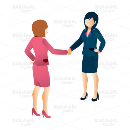 Businesswomen Shaking Hands Clipart Vector Illustration 04573
