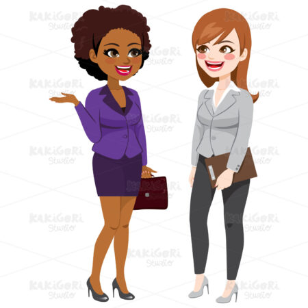 Businesswomen Talking At Work Clipart Vector Illustration 04448