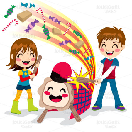 Caga Tio De Nadal Clipart Vector Illustration 00968