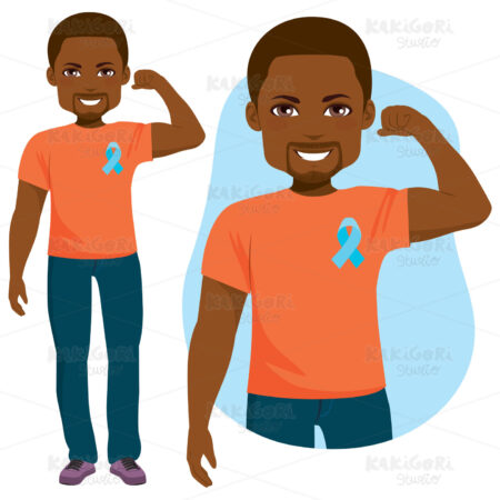 Cancer Prostate Black Male Clipart Vector Illustration 04318