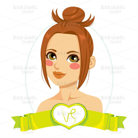 Capricorn Zodiac Sign Girl Clipart Vector Illustration 01935