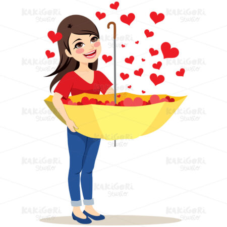 Capturing Hearts With Umbrella Clipart Vector Illustration 03916