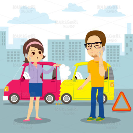 Car Collision Report Clipart Vector Illustration 03026