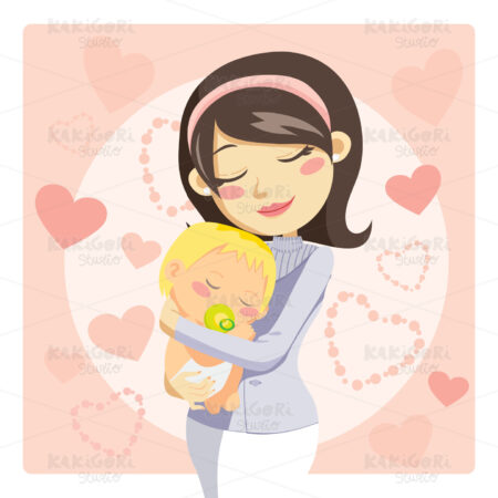 Caring Mother Clipart Vector Illustration 00336