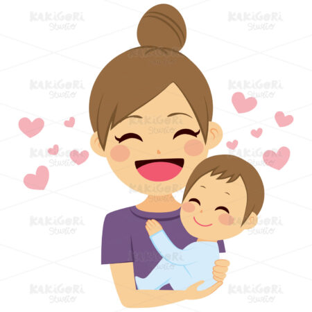 Caring Mother Clipart Vector Illustration 03123