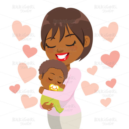 Caring Mother Baby Clipart Vector Illustration 04750