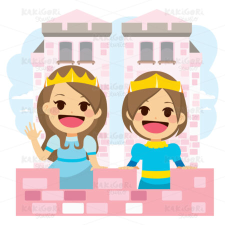 Castle Princess Prince Clipart Vector Illustration 03546