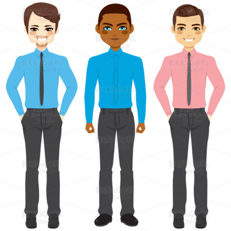 Casual Businessmen Group Clipart Vector Illustration 02767