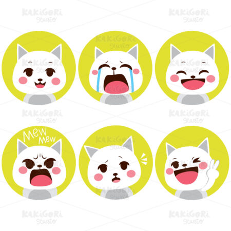 Cat Expressions Clipart Vector Illustration 03270