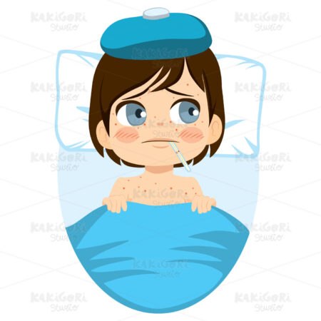 Chicken Pox Bed Clipart Vector Illustration 04206