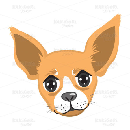 Chihuahua Portrait Avatar Clipart Vector Illustration 03824