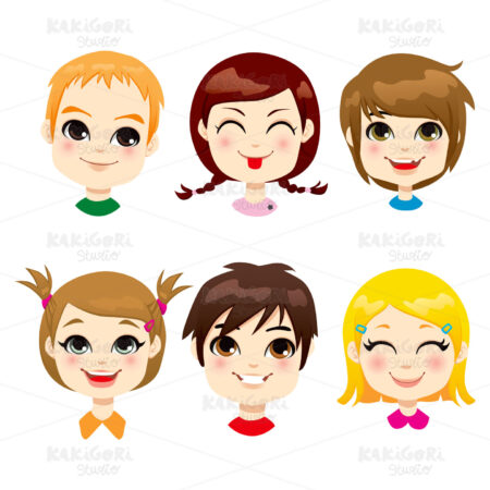 Children Facial Expression Clipart Vector Illustration 01048