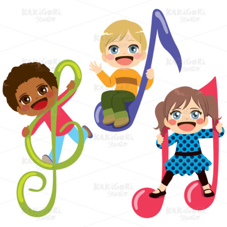 Children Musical Note Clipart Vector Illustration 03999