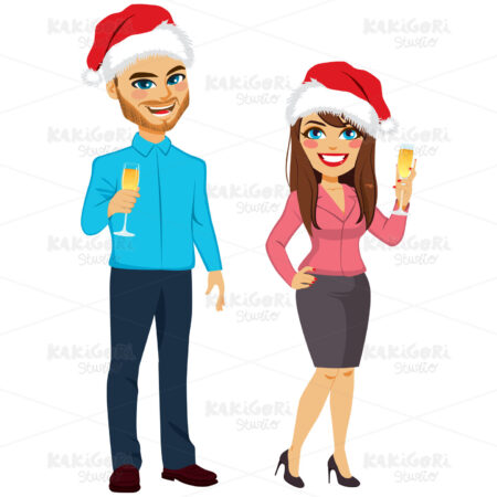 Christmas Business Party Clipart Vector Illustration 03851