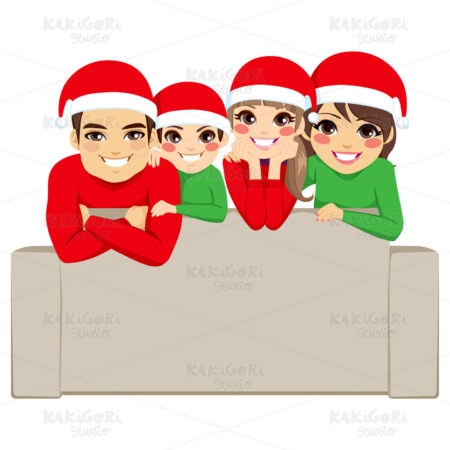 Christmas Family Portrait Clipart Vector Illustration 01896
