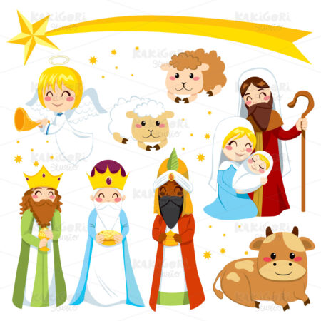 Christmas Nativity Elements Clipart Vector Illustration 01872