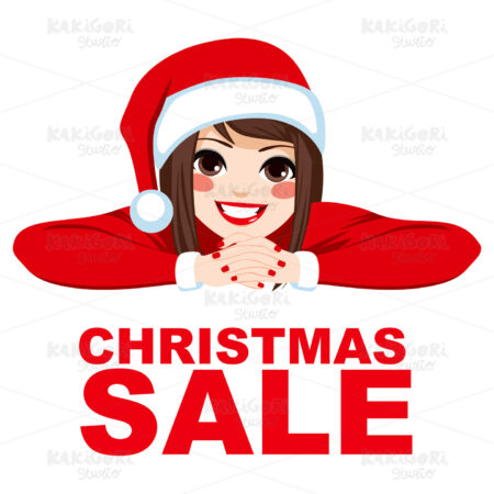 Christmas Sale Woman Clipart Vector Illustration 03013