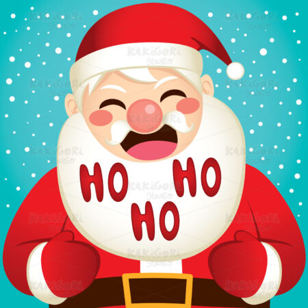 Christmas Santa Laughing Clipart Vector Illustration 04477