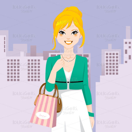 City Fashion Woman Clipart Vector Illustration 00874