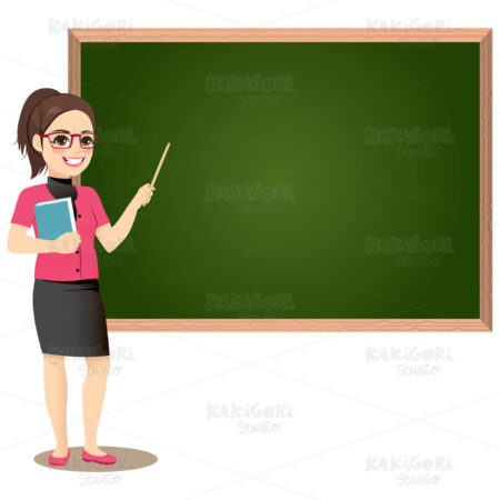 Classroom Female Teacher Clipart Vector Illustration 04644