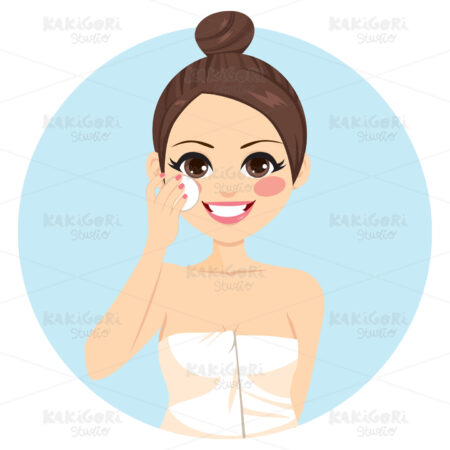 Cleaning Face Woman Clipart Vector Illustration 03304