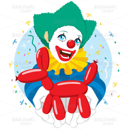 Clown Balloon Dog Clipart Vector Illustration 04047